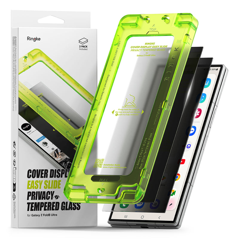 Ringke 三星 Galaxy Z Fold 8 Ultra 零失敗前螢幕防窺玻璃保護貼(2片裝)