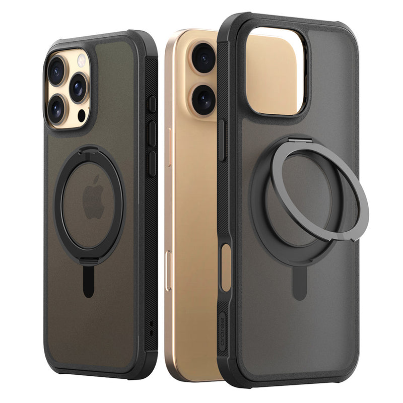 Araree Apple iPhone 16 Pro / Pro Max 磁吸式支架保護殼(DUPLE M Stand)(黑)