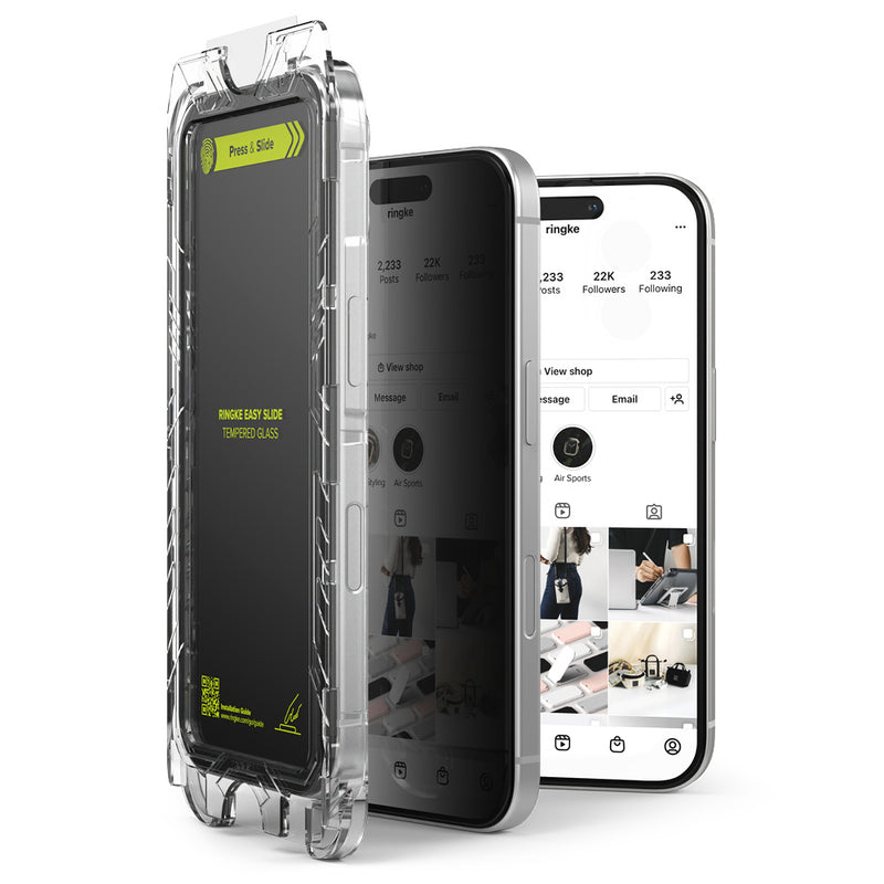Rearth Ringke Apple iPhone 16+/15+ 零失敗防窺玻璃保護貼(2片裝)