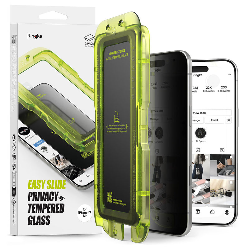 Rearth Ringke Apple iPhone Air 零失敗防窺玻璃保護貼(2片裝)