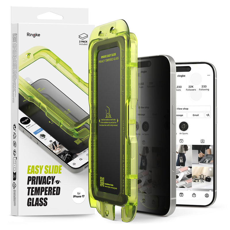 Rearth Ringke Apple iPhone 17 零失敗防窺玻璃保護貼(2片裝)