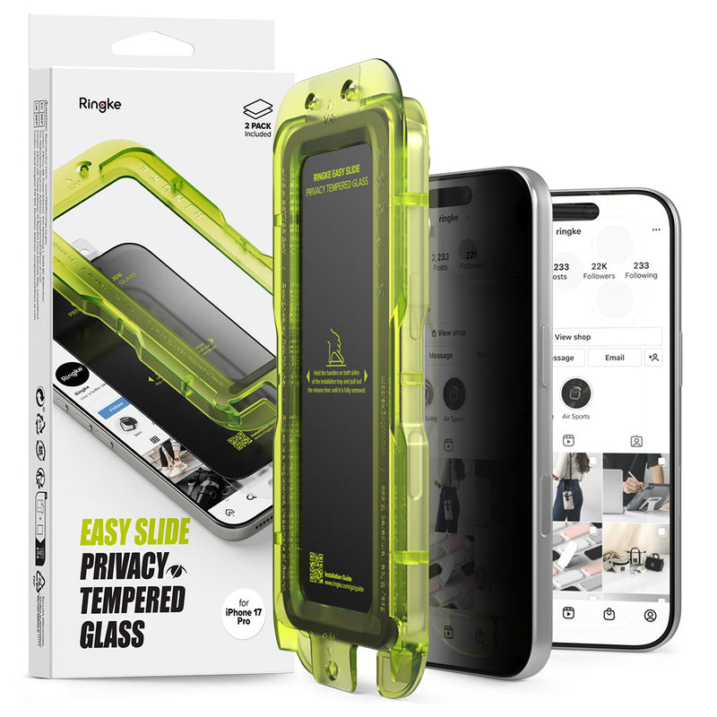 Rearth Ringke Apple iPhone 17 Pro 零失敗防窺玻璃保護貼(2片裝)