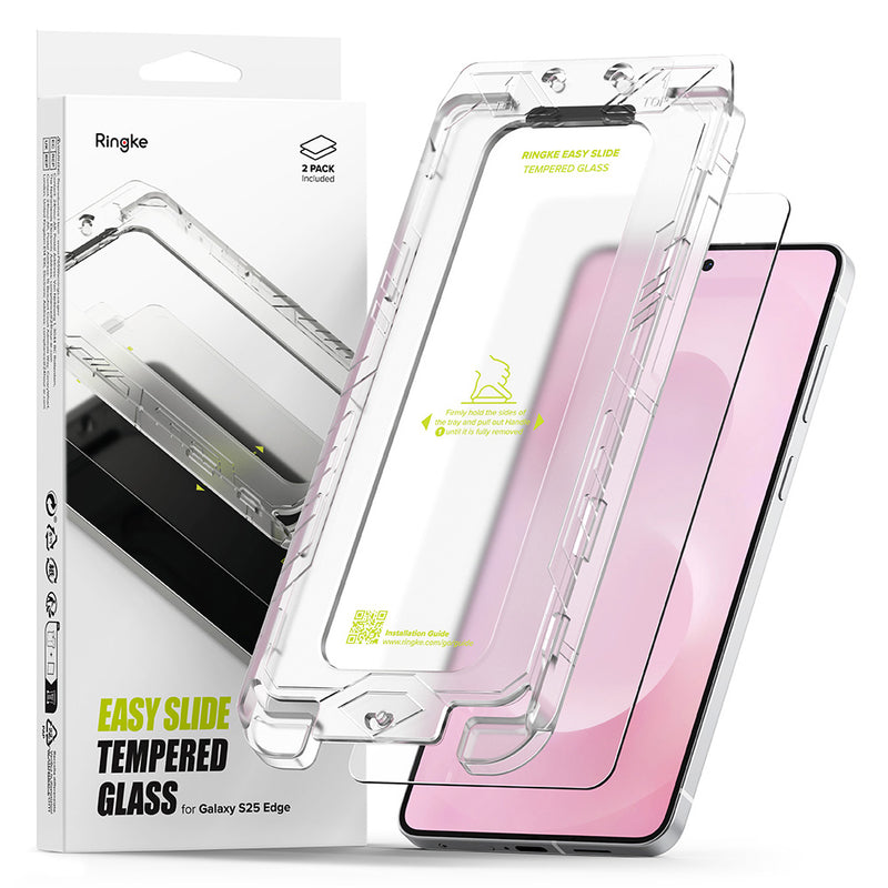 Rearth Ringke 三星 Galaxy S25 Edge 零失敗玻璃保護貼(2片裝)